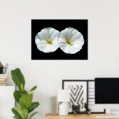 twee witte bloemen poster (Thuiskantoor)