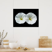 twee witte bloemen poster (Keuken)