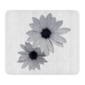twee witte bloemen snijplank (Voorkant)