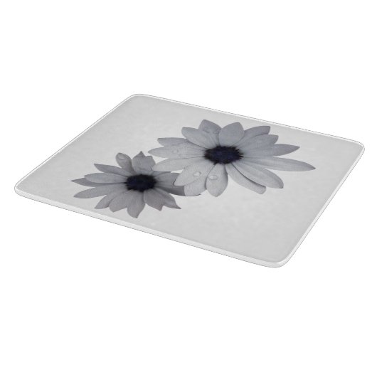 twee witte bloemen snijplank (Hoek)