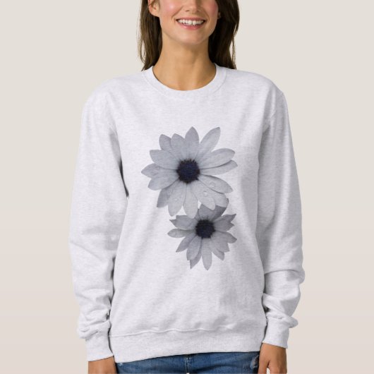 twee witte bloemen trui (Voorkant)
