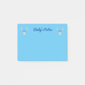 Twee witte bruine deer hoofden die Rozen op blauw  Post-it® Notes (Voorkant)