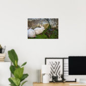 Twee Witte Bunnies Poster (Thuiskantoor)