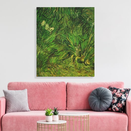 Twee witte Butterflies van Vincent van Gogh Canvas Afdruk (Insitu (Woonkamer))