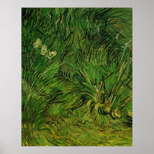 Twee witte Butterflies van Vincent van Gogh Poster (Voorkant)