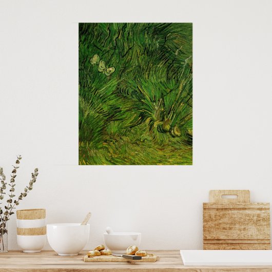 Twee witte Butterflies van Vincent van Gogh Poster (Keuken)