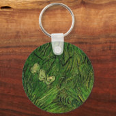 Twee witte Butterflies van Vincent van Gogh Sleutelhanger (Voorkant)