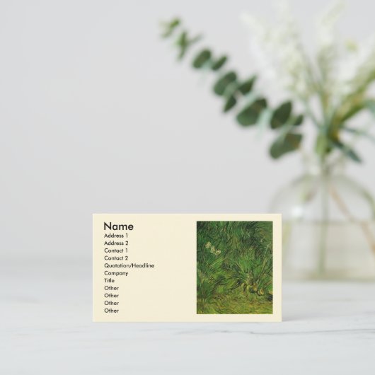 Twee witte Butterflies van Vincent van Gogh Visitekaartje (Staand voorkant)