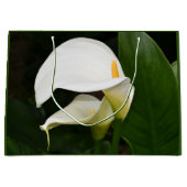 Twee witte Calla Lilies Floral Groot Cadeauzakje (Voorkant)
