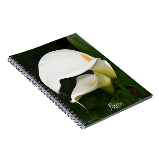 Twee witte Calla Lilies Floral Notitieboek (Rechterzijde)