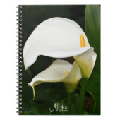 Twee witte Calla Lilies Floral Notitieboek (Voorkant)