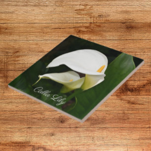 Twee witte Calla Lilies Floral Tegeltje