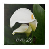 Twee witte Calla Lilies Floral Tegeltje (Voorkant)