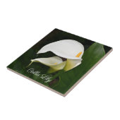 Twee witte Calla Lilies Floral Tegeltje (Zijkant)