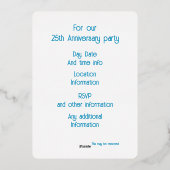 Twee witte duiven Art Deco stijl Folie Uitnodiging (Achterkant)