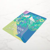 Twee witte duiven Art Deco stijl Folie Uitnodiging (Gedraaid)