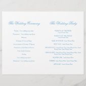 Twee witte duiven blauw ribbon Wedding Programme (Achterkant)
