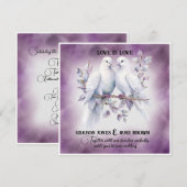 Twee witte duiven lesbische bruiloft kaart (Voorkant / Achterkant)