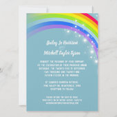 Twee witte duiven regenboog bruiloft blauwgroen ui kaart (Achterkant)