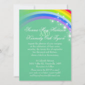 Twee witte duiven regenboog bruiloft groene kleur  kaart (Achterkant)