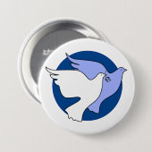 Twee witte duiven voor vrede ronde button 7,6 cm (Voorkant /achterkant)