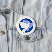 Twee witte duiven voor vrede ronde button 7,6 cm (In situ)