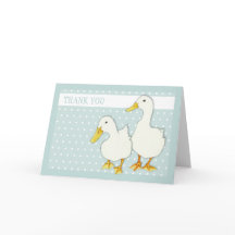 Twee witte eenden stippen dank je kaart