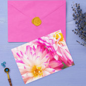 Twee Witte En Roze Dahlia Lege Notitie