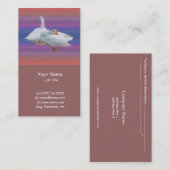 Twee witte ganzen in fancy achtergrond visitekaart visitekaartje (Voorkant / Achterkant)