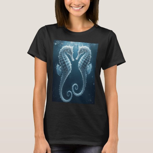 Twee Witte Grote Buik Zeepaarden T-shirt (Voorkant)