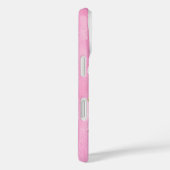 Twee witte klaprozen op vervaagde roze denim strep Case-Mate iPhone case (Achterkant / Rechts)