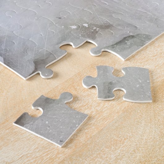 Twee witte koeien op het effect van de waterverf legpuzzel (Zijkant)