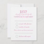 Twee witte liefvogels roze formele bruiloft RSVP (Achterkant)