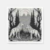 TWEE WITTE MAGISCHE WOLF 'S NACHTS SERVET (Voorkant)