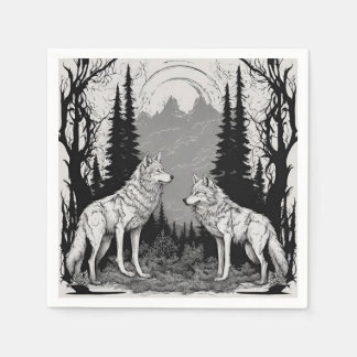 TWEE WITTE MAGISCHE WOLF 'S NACHTS SERVET