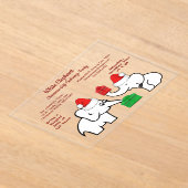 Twee witte olifant kerstdiamant patroon acryl uitnodigingen (Laagn)