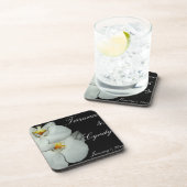 Twee Witte Orchideeën Personal Wedding Drankjes Onderzetter (Rechterzijde)