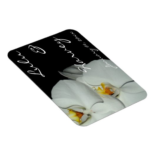 Twee Witte Orchideeën Personal Wedding Magneet (Rechterzijde)