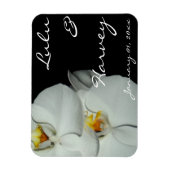 Twee Witte Orchideeën Personal Wedding Magneet (Verticaal)