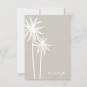 Twee witte palmbomen die RSVP wedden (Voorkant)