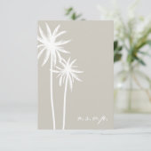 Twee witte palmbomen die RSVP wedden (Staand voorkant)