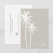 Twee witte palmbomen die RSVP wedden (Voorkant / Achterkant)