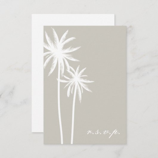 Twee witte palmbomen die RSVP wedden (Voorkant / Achterkant)