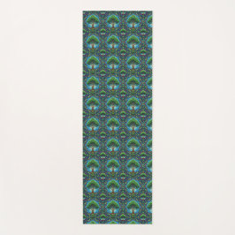 Twee witte panelen tonen een verticale en horizont yogamat
