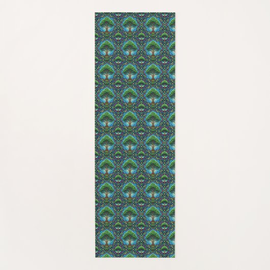Twee witte panelen tonen een verticale en horizont yogamat (Voorkant)