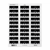 Twee witte pauwen en hart Monogram Etiket (Full Sheet)