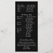 Twee witte pauwen en hart monogram programma programmakaart (Achterkant)