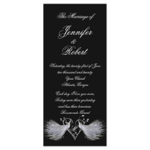 Twee witte pauwen en hart monogram programma