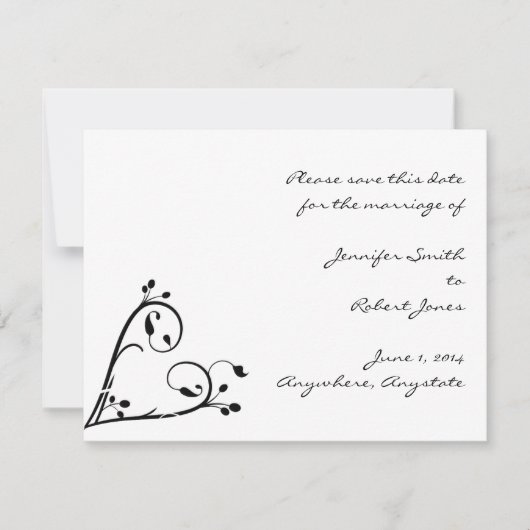 Twee Witte Peacocks en Heart Save the Date (Voorkant)