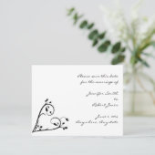 Twee Witte Peacocks en Heart Save the Date (Staand voorkant)